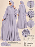DC20070 – Purple Pleated Nida Abaya with Matching Headscarf