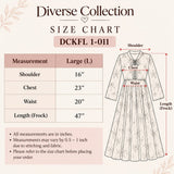 Mustard & Brown Floral Cotton Frock with Tie Neck DCKFL1-011