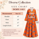 Orange Floral Cotton Tiered Frock DCKFL1-013
