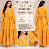 Mustard Yellow Geometric Print Cotton Frock – DCKFL1-016