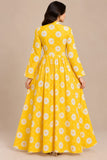 Yellow Daisy Print Cotton Frock DCKFL1-020