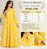 Yellow Daisy Print Cotton Frock DCKFL1-020