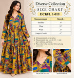Mustard Multicolour Floral Cotton Tiered Frock DCKFL1-019