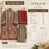 DCKP 20-84 Taupe Embroidered Cotton 3-Piece Suit