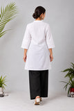 DCKHL1002 – White Cotton Button-Front Kurti
