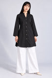 DCKHL1006 – Black Cotton Button-Front Kurti