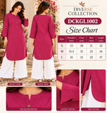 DCKGL1002 – Deep Pink Cotton Button-Detail Kurti
