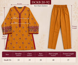 DCKB 20-92 Mustard Floral Embroidered Cotton 3-Piece Suit