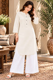DCKGL1005 – Ivory Cotton Button-Detail Kurti