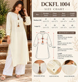 DCKFL1004 Ivory Cotton Kurti with Tassel Details