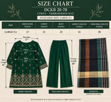 Deep Green Embroidered Cotton 3-Piece Suit DCKB20-78