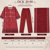 DCK 20-90 Maroon Paisley Embroidered Cotton 3-Piece Suit