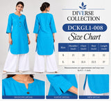 DCKGL1-008 – Turquoise Blue Cotton Button-Detail Kurti