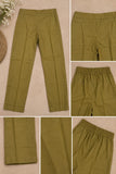 DC 20-88 Olive Green Embroidered Cotton 3-Piece Suit