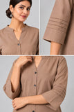 DCKHL1001 – Taupe Cotton Button-Front Kurti