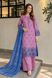 DCKB 20-87 Mauve Embroidered Cotton 3-Piece Suit
