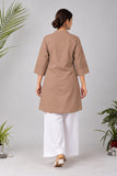 DCKHL1001 – Taupe Cotton Button-Front Kurti