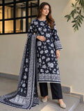 DCKB 20-91 Black Floral Cotton 3-Piece Suit