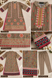 DCKP 20-84 Taupe Embroidered Cotton 3-Piece Suit