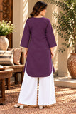 DCKGL1006 – Purple Cotton Button-Detail Kurti