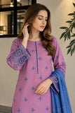 DCKB 20-87 Mauve Embroidered Cotton 3-Piece Suit
