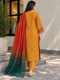 DCKB 20-92 Mustard Floral Embroidered Cotton 3-Piece Suit