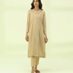 Minimalist Khaki Collared Kurta