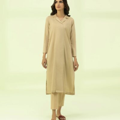 Minimalist Khaki Collared Kurta