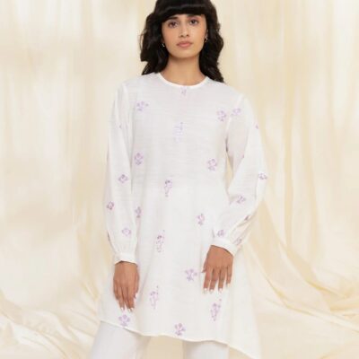 White Printed Kurta