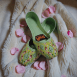 Vibrant Green Khusa with Colorful Multicolor Embroidery DC205