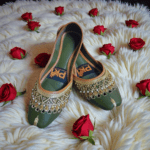 Opulent Dark Green Khusa with Exquisite Golden Embroidery DC207